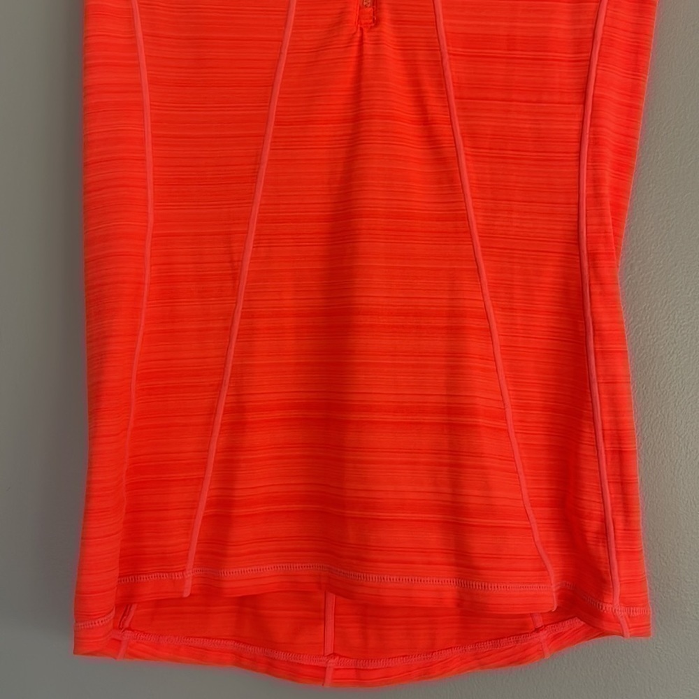 𝅺athleta Short Sleeve Half Zip Orange Running Workout Top Size Small - Picture 3 of 13